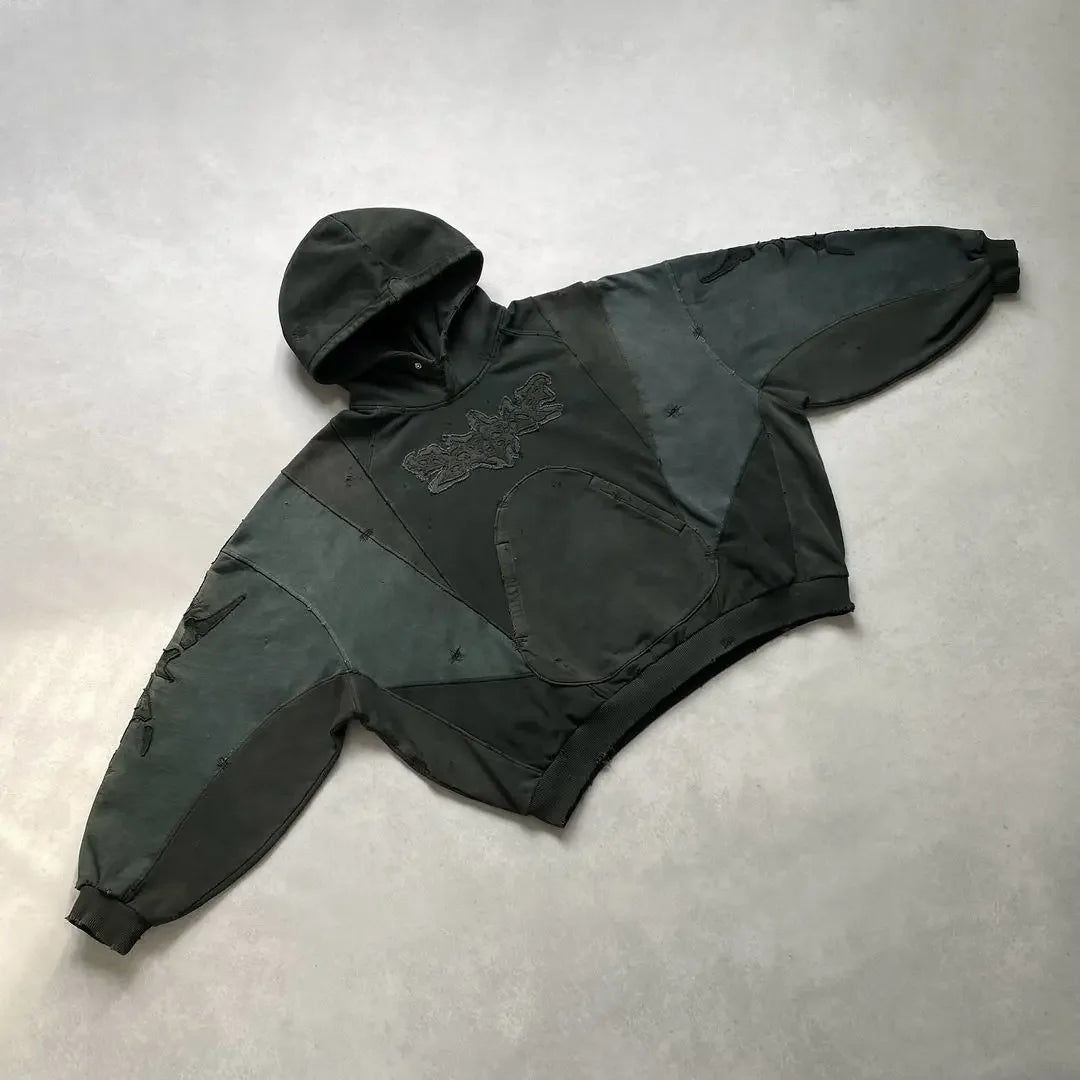 Fashion Harajuku Trend Hoodie Retro Alphabet Embroidery Hoodie Men Y2K Goth Coat Casual Loose Sweatshirt Hoodies Hoodies Women